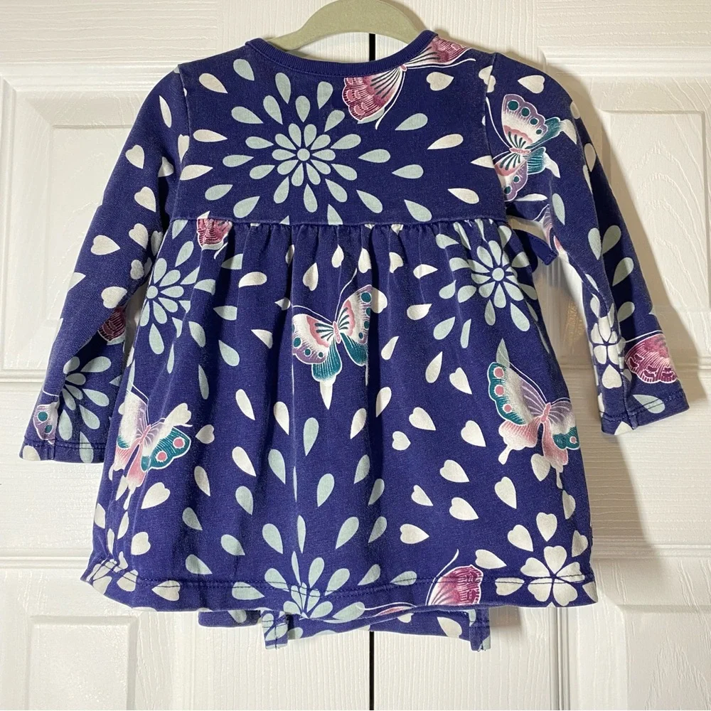 Tea Collection Butterfly Kimono Wrap Dress Navy